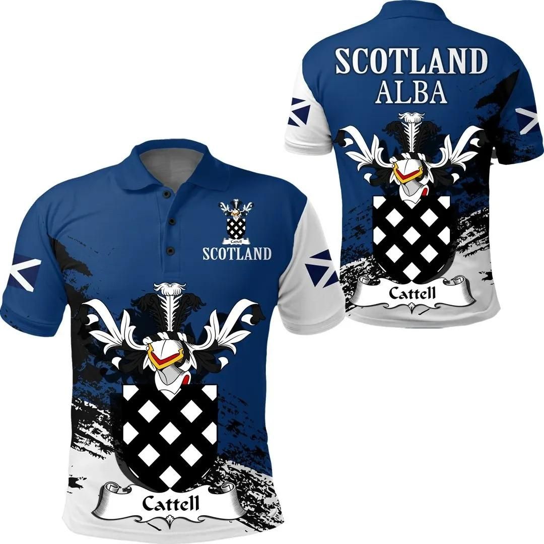 Cattell Scottish Family Crest Scotland Special Polo Shirt - Golf Shirt A7 Cattell Scottish Family Crest Scotland Special Polo Shirt - Golf Shirt A7