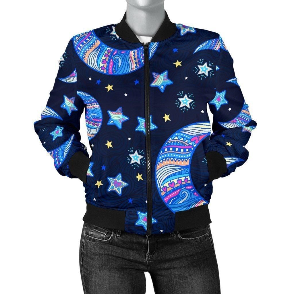 Celestial-Pattern-Print-Women-Casual-Bomber-Jacket-1