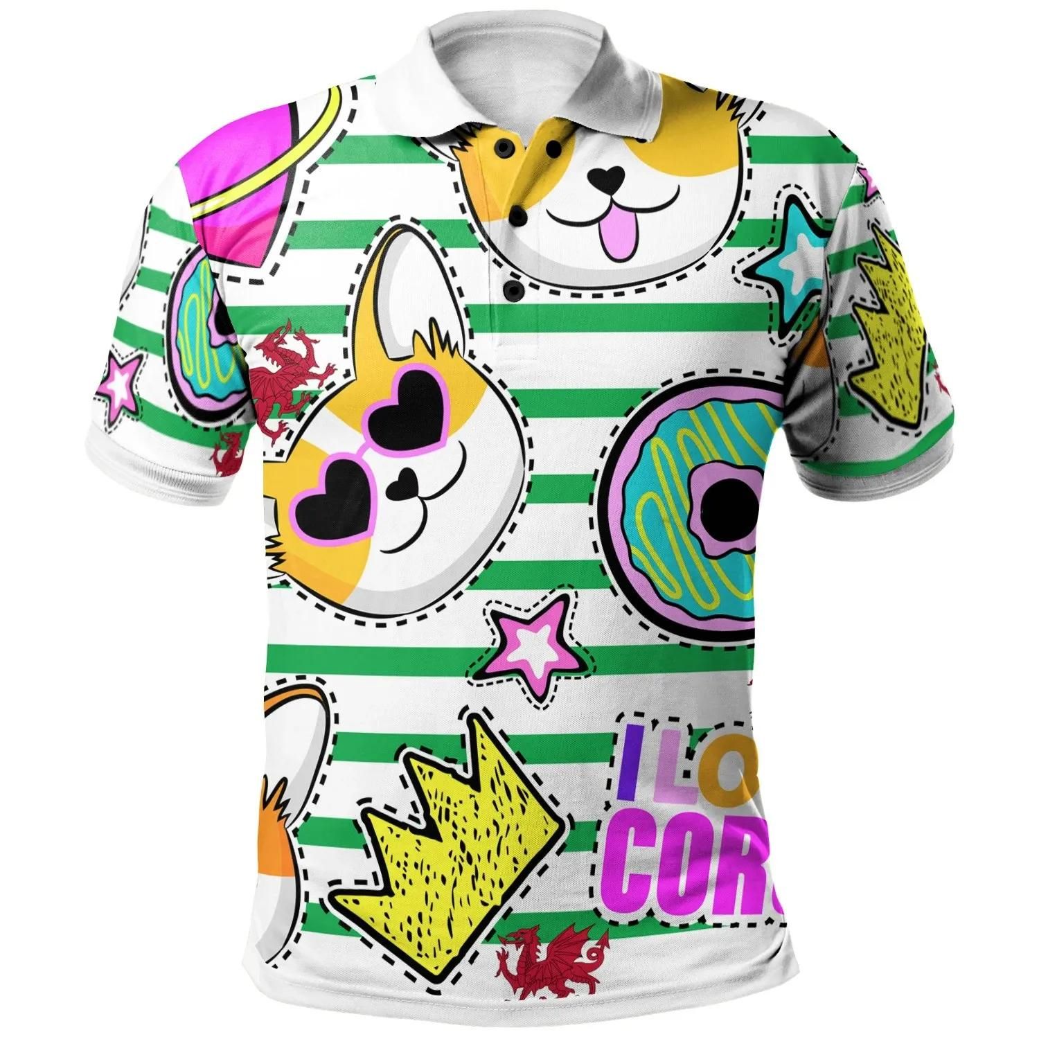 Celtic Polo Shirts - Wales Corgi so cute - BN17 Celtic Polo Shirts - Wales Corgi so cute - BN17