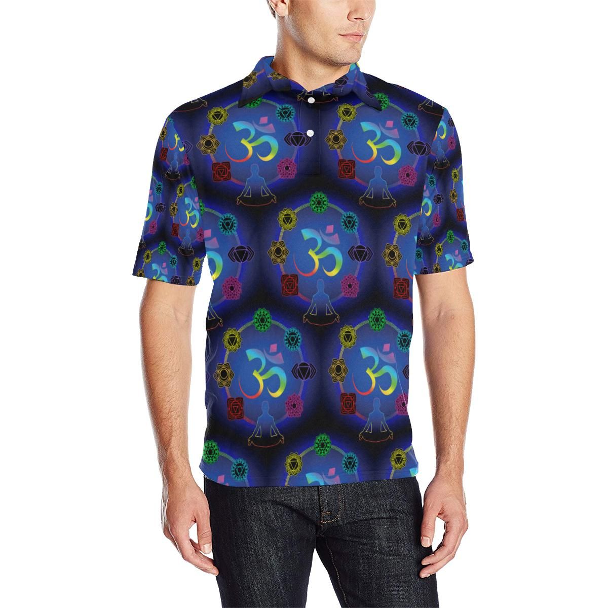 Chakra Zen Yoga Om Men Polo Shirt Chakra Zen Yoga Om Men Polo Shirt