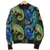 Chameleon Pattern Print Women Casual Bomber Jacket