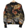 Chameleon Print Pattern Women Casual Bomber Jacket
