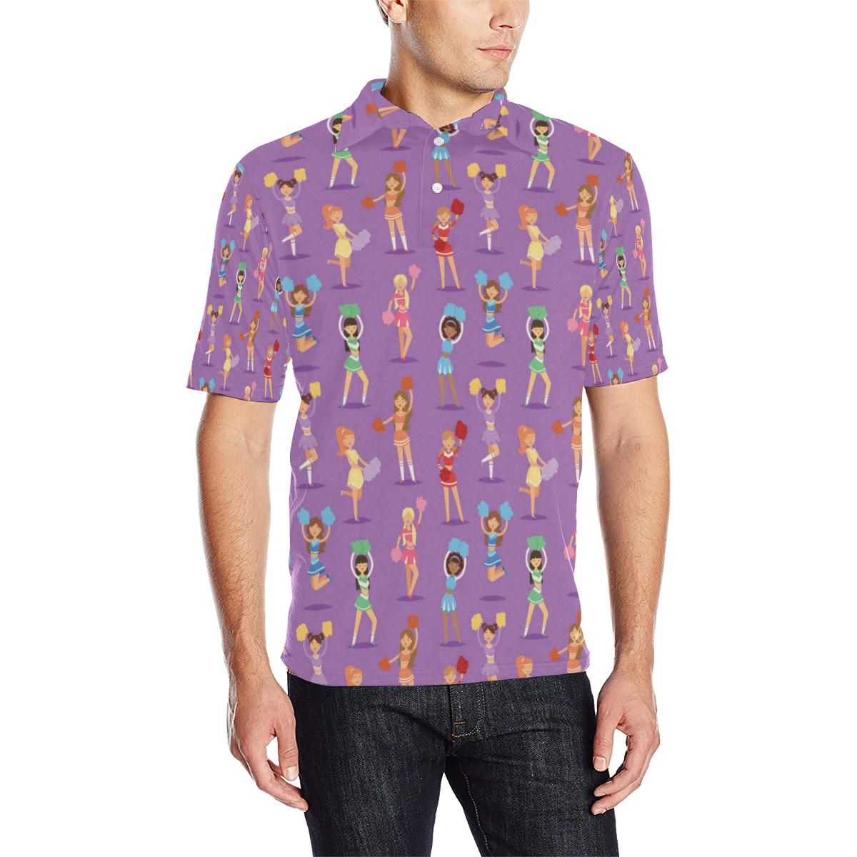Cheerleader Pattern Print Design 02 Men Polo Shirt Cheerleader Pattern Print Design 02 Men Polo Shirt