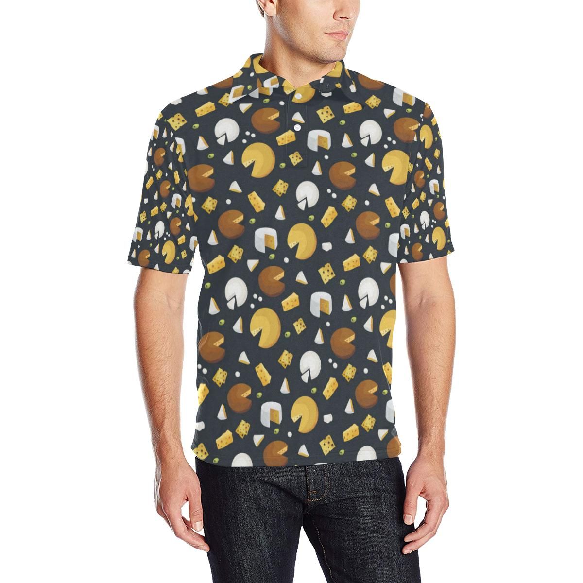 Cheese Pattern Print Design 03 Men Polo Shirt Cheese Pattern Print Design 03 Men Polo Shirt