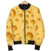 Cheese Surface Pattern Print Women Casual Bomber Jacket