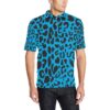 Cheetah Blue Print Pattern Men Polo Shirt