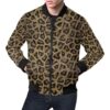 Cheetah Leopard Pattern Print Mens Bomber Jacket