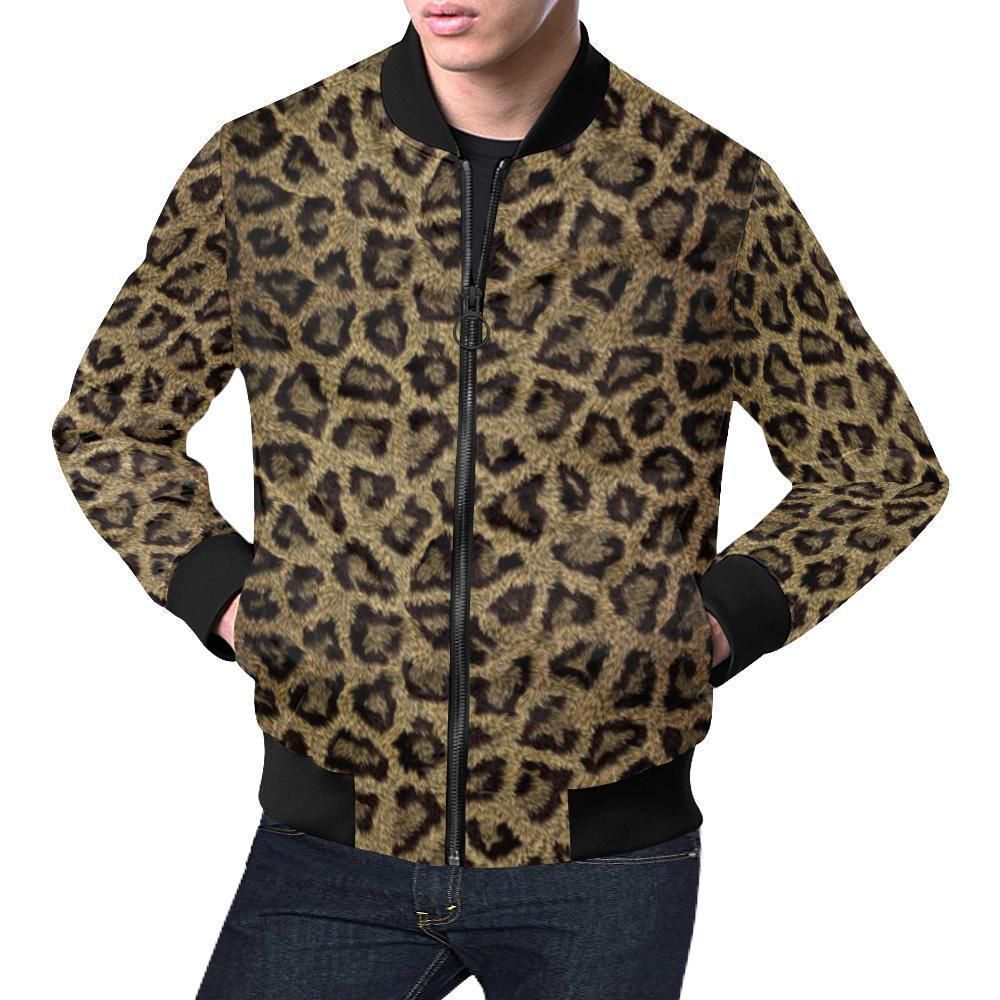 Cheetah Leopard Pattern Print Mens Bomber Jacket Cheetah Leopard Pattern Print Mens Bomber Jacket