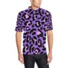 Cheetah Purple Neon Print Pattern Men Polo Shirt