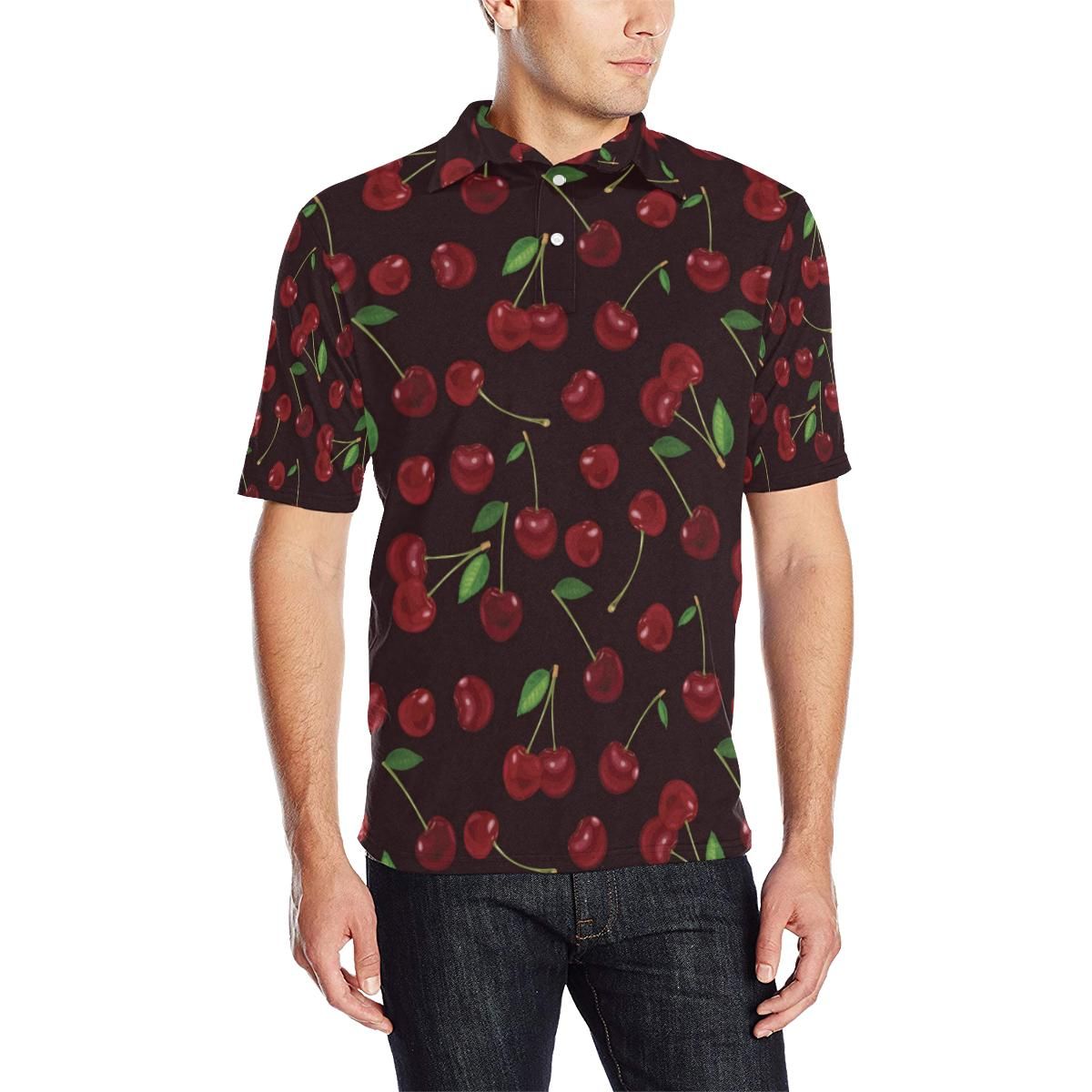 Cherry Fresh Pattern Men Polo Shirt Cherry Fresh Pattern Men Polo Shirt