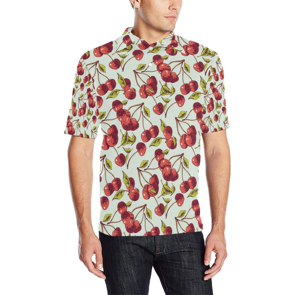 Cherry Hand Draw Men Polo Shirt Cherry Hand Draw Men Polo Shirt