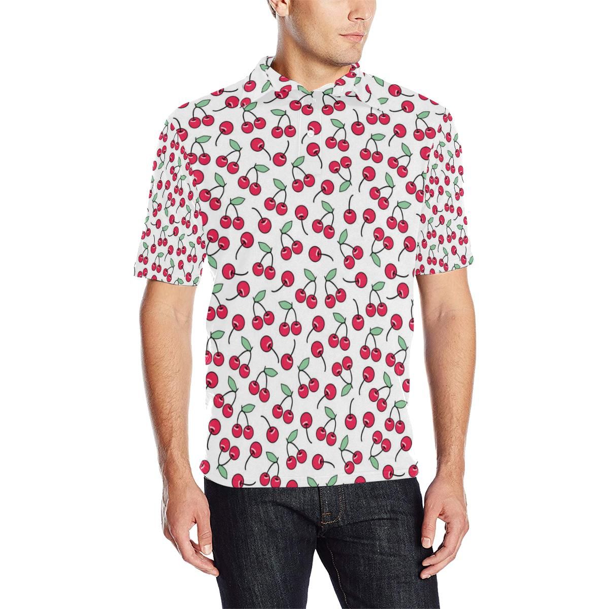 Cherry Pattern Print Design 03 Men Polo Shirt Cherry Pattern Print Design 03 Men Polo Shirt