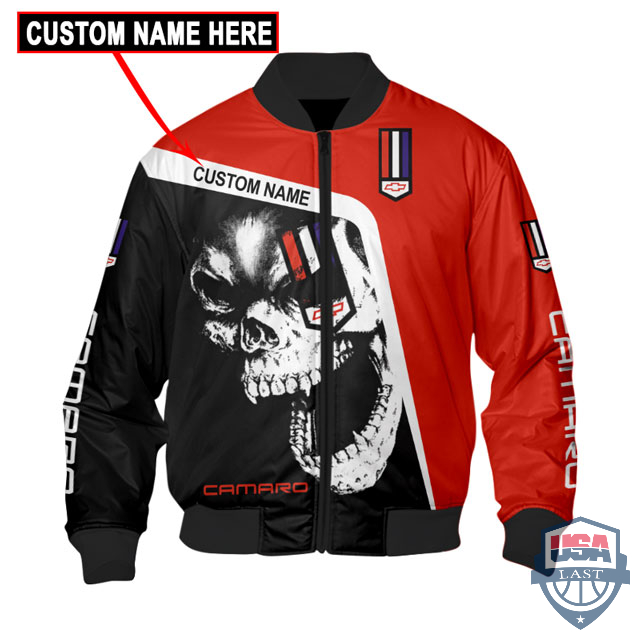 Chevrolet Camaro Skull Custom Name Bomber Jacket Chevrolet Camaro Skull Custom Name Bomber Jacket