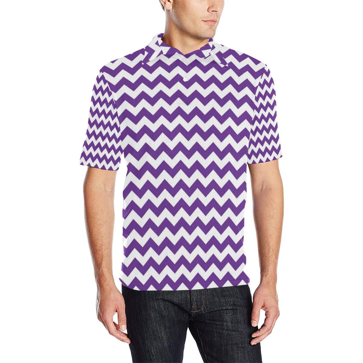 Chevron Purple Pattern Print Design 03 Men Polo Shirt Chevron Purple Pattern Print Design 03 Men Polo Shirt