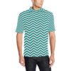 Chevron Teal Pattern Print Design 02 Men Polo Shirt