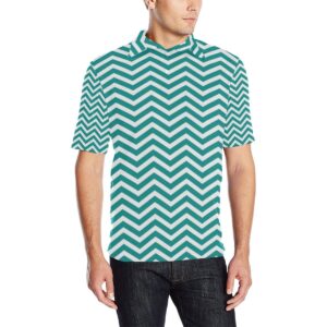 Chevron Teal Pattern Print Design 02 Men Polo Shirt