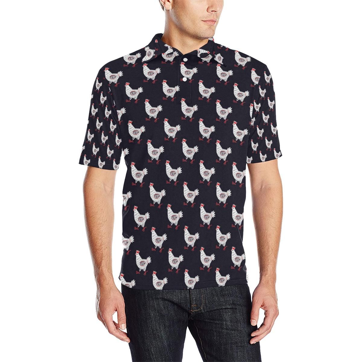 Chicken Pattern Print Design 03 Men Polo Shirt Chicken Pattern Print Design 03 Men Polo Shirt
