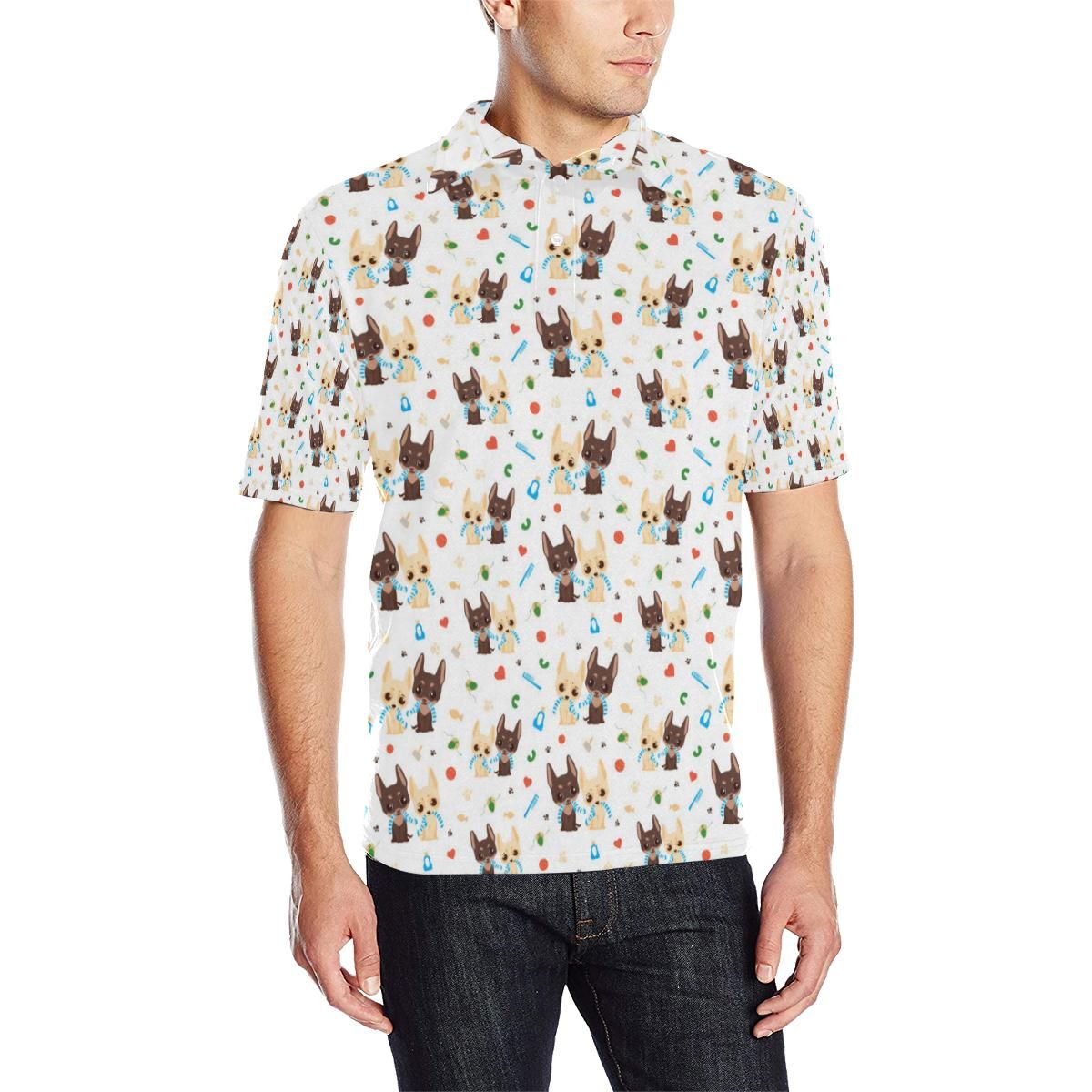 Chihuahua Pattern Print Design 06 Men Polo Shirt Chihuahua Pattern Print Design 06 Men Polo Shirt