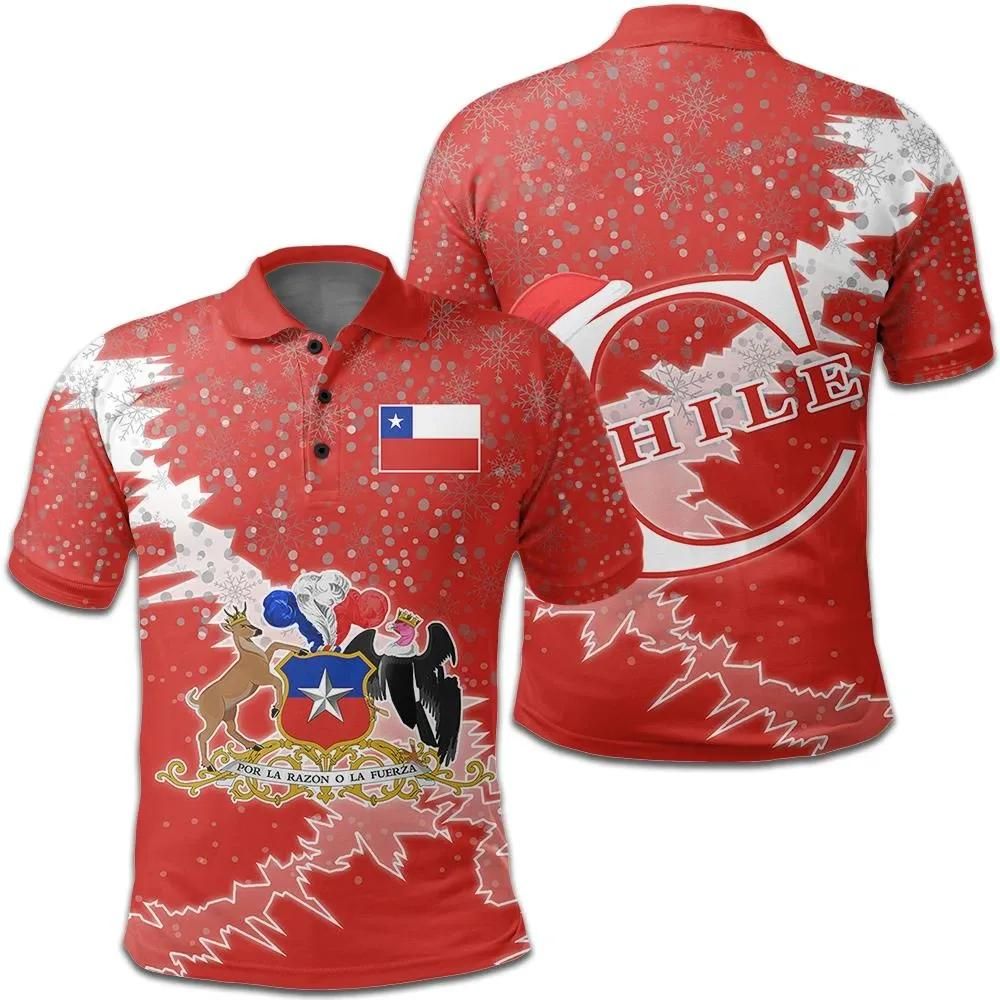 Chile Christmas Coat Of Arms Polo Shirt X Style J78 Chile Christmas Coat Of Arms Polo Shirt X Style J78