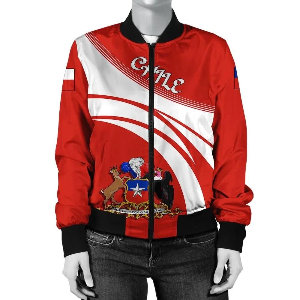 Chile Coat Of Arms Women Bomber Jacket Cricket Bomber Jacket Chile Coat Of Arms Women Bomber Jacket Cricket Bomber Jacket
