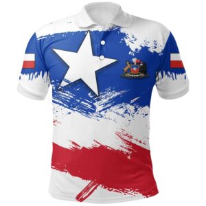 Chile Polo Shirt - Chile Flag Brush A02