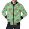 Chirstmas Gingerbread Man Pattern Print Mens Bomber Jacket