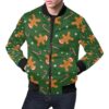 Chirstmas Gingerbread Man Print Pattern Mens Bomber Jacket