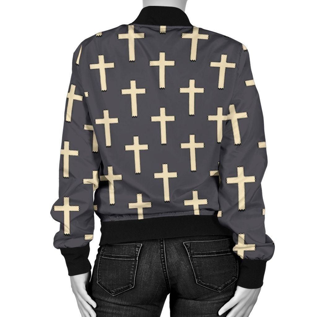 Christian-Cross-Pattern-Print-Women-Casual-Bomber-Jacket-2