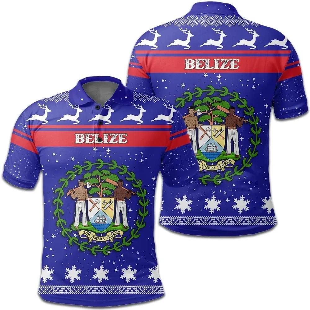 Christmas Belize Coat Of Arms Polo Shirt JW9 Christmas Belize Coat Of Arms Polo Shirt JW9