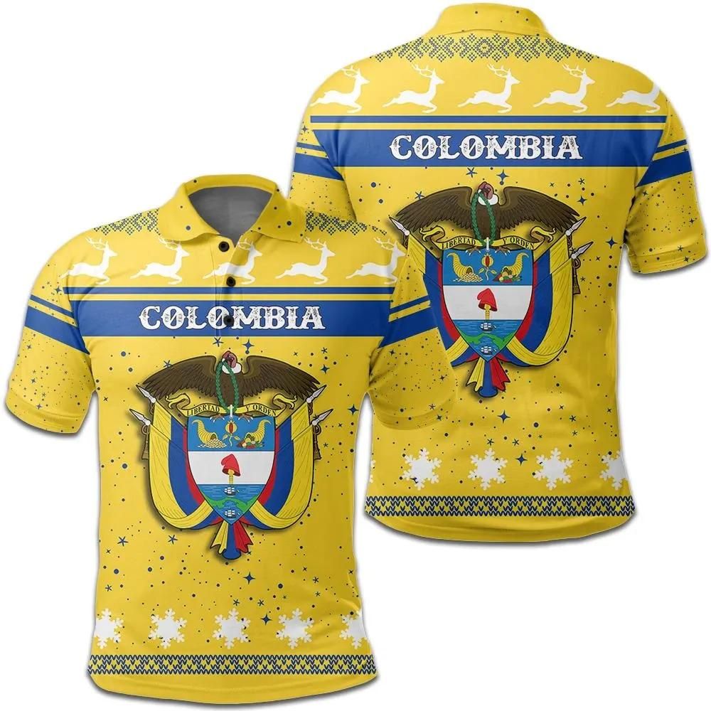 Christmas Colombia Coat Of Arms Polo Shirt JW9 Christmas Colombia Coat Of Arms Polo Shirt JW9
