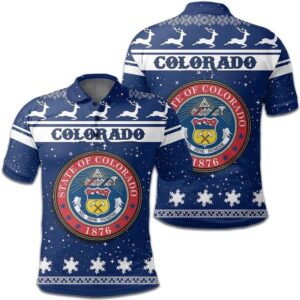 Christmas Colorado Coat Of Arms Polo Shirt JW9