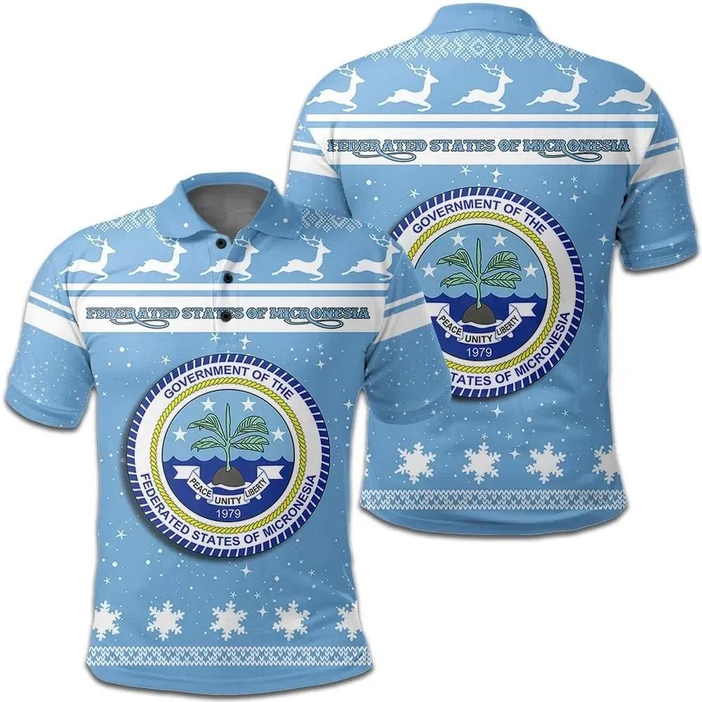 Christmas Federated States of Micronesia Coat Of Arms Polo Shirt JW9 Christmas Federated States of Micronesia Coat Of Arms Polo Shirt JW9