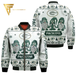 Christmas Gnomes Green Bay Packers Full Print Bomber Jacket