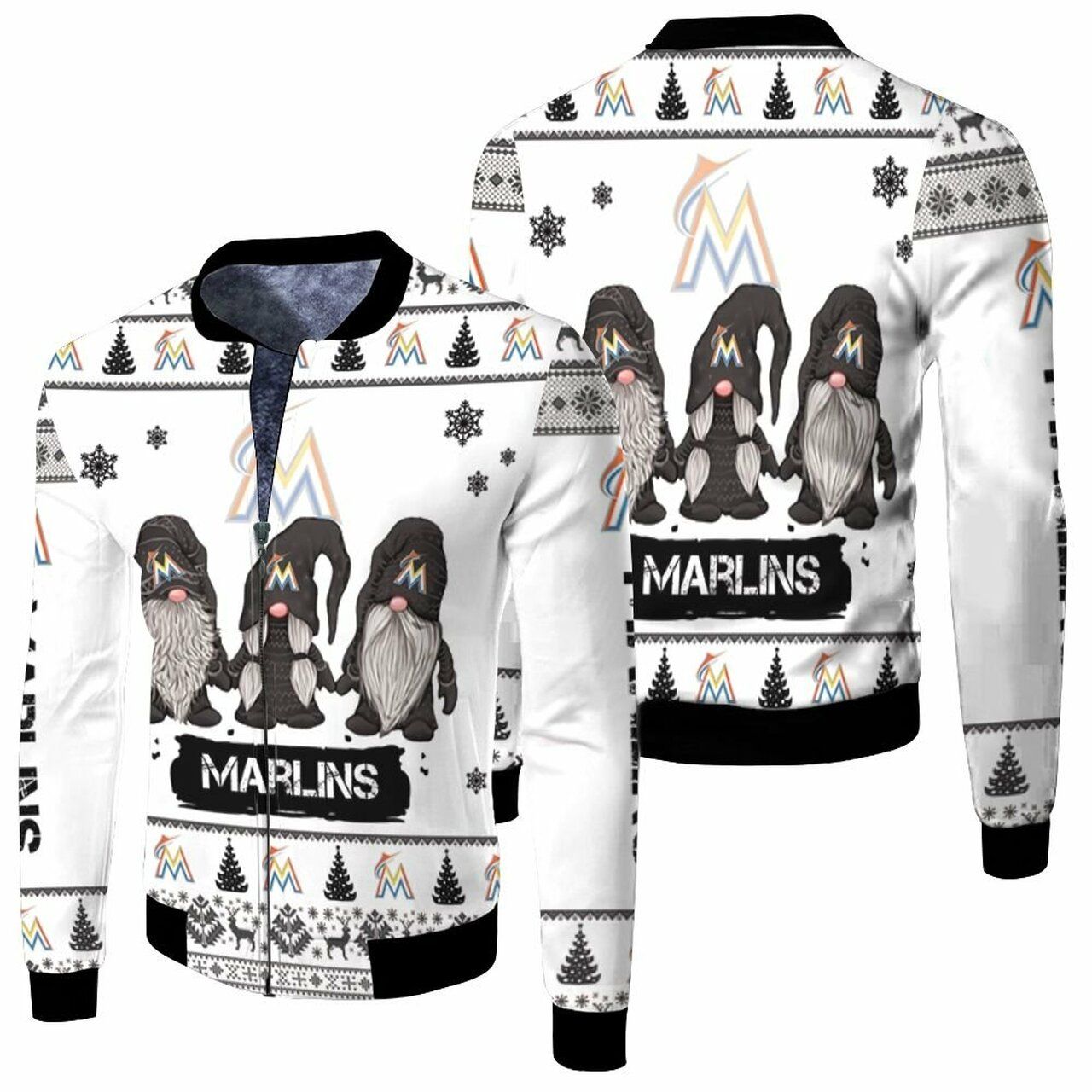 Christmas Gnomes Marlins Ugly Sweatshirt Christmas 3D Bomber Jacket Model 1297 Christmas Gnomes Marlins Ugly Sweatshirt Christmas 3D Bomber Jacket Model 1297