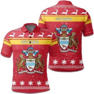 Christmas Guyana Coat Of Arms Polo Shirt JW9