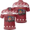 Christmas Latvia Coat Of Arms Polo Shirt JW9
