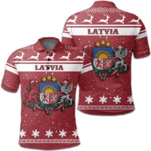 Christmas Latvia Coat Of Arms Polo Shirt JW9
