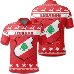 Christmas Lebanon Coat Of Arms Polo Shirt JW9