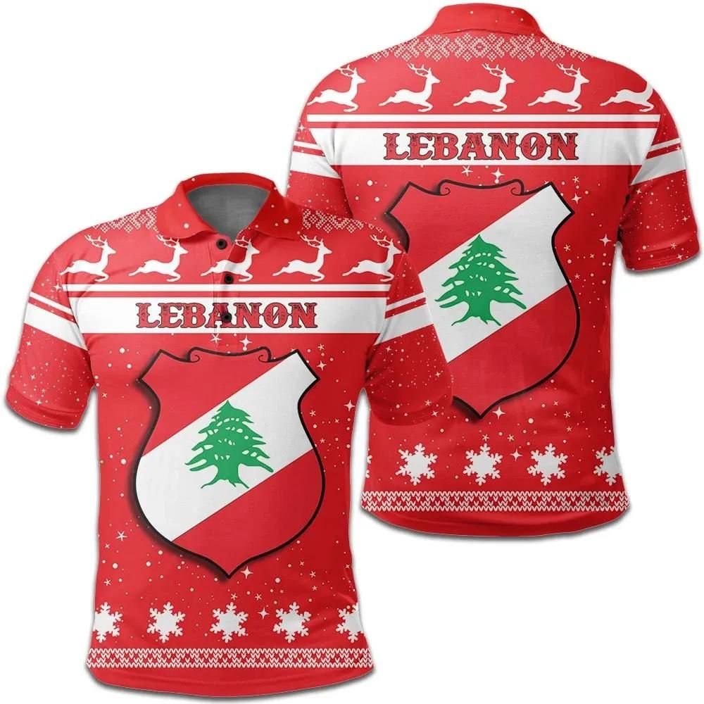 Christmas Lebanon Coat Of Arms Polo Shirt JW9 Christmas Lebanon Coat Of Arms Polo Shirt JW9