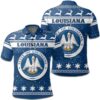 Christmas Louisiana Coat Of Arms Polo Shirt JW9