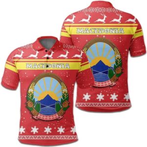 Christmas Macedonia Coat Of Arms Polo Shirt JW9