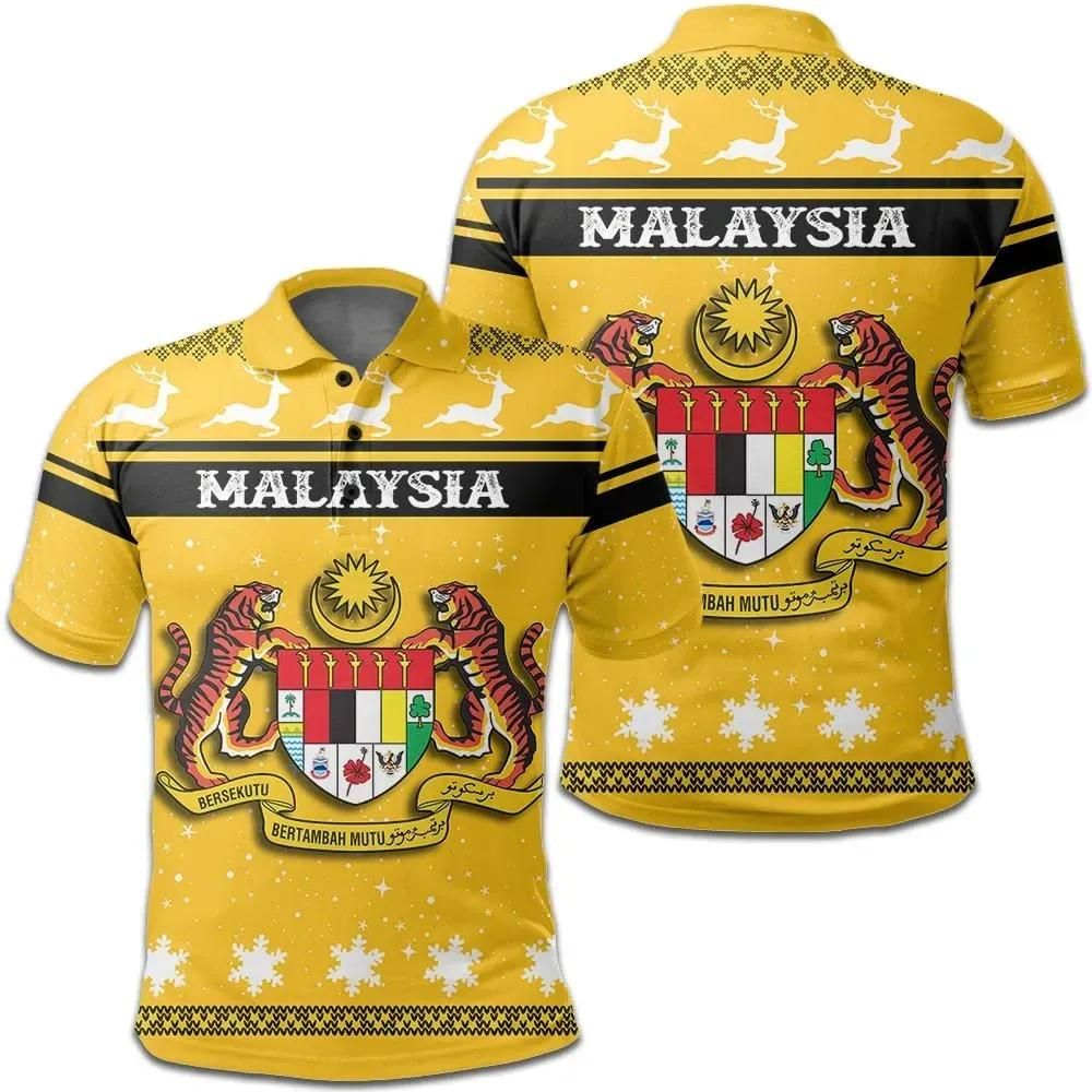 Christmas Malaysia Coat Of Arms Polo Shirt JW9 Christmas Malaysia Coat Of Arms Polo Shirt JW9
