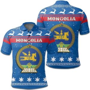 Christmas Mongolia Coat Of Arms Polo Shirt JW9
