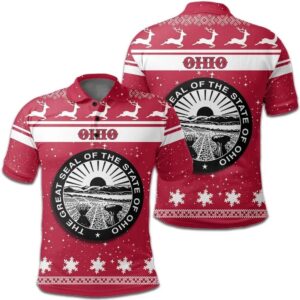 Christmas Ohio Coat Of Arms Polo Shirt JW9
