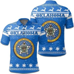 Christmas Oklahoma Coat Of Arms Polo Shirt JW9