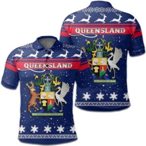 Christmas Queensland Coat Of Arms Polo Shirt JW9