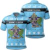 Christmas Saint Lucia Coat Of Arms Polo Shirt JW9