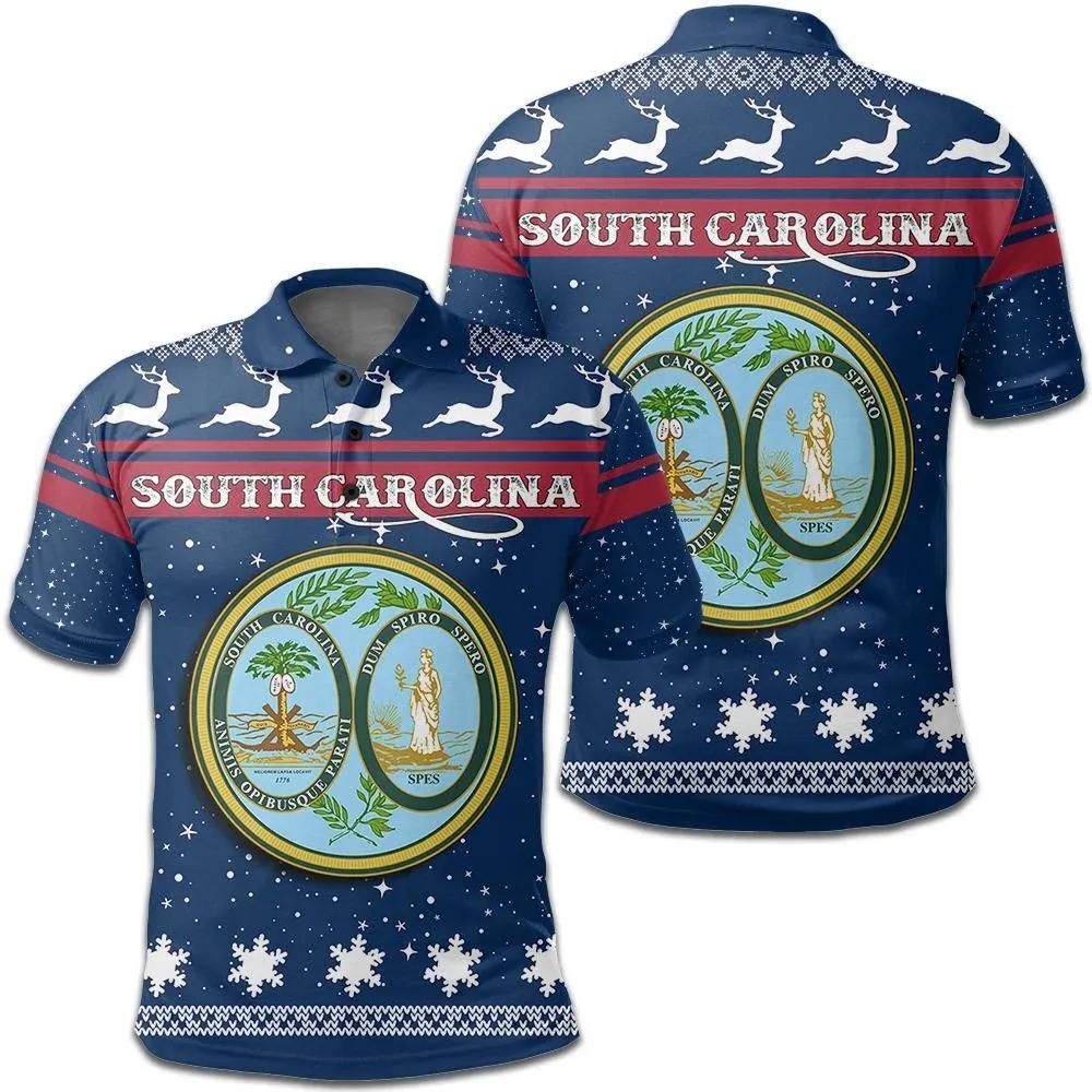 Christmas South Carolina Coat Of Arms Polo Shirt JW9 Christmas South Carolina Coat Of Arms Polo Shirt JW9