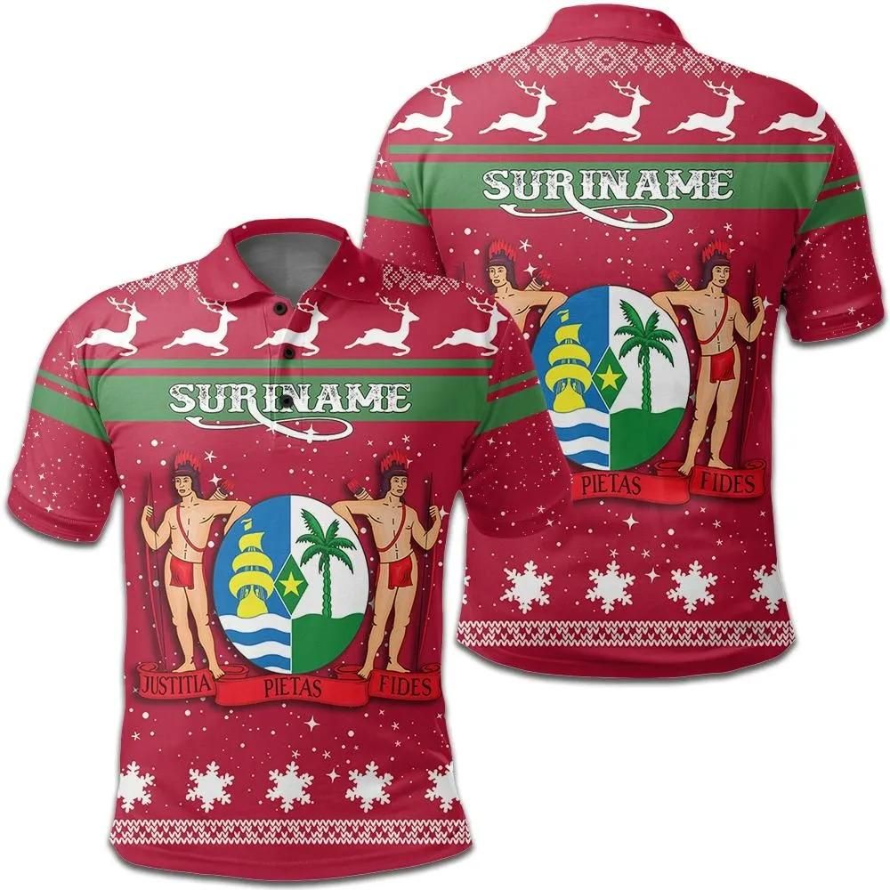 Christmas Suriname Coat Of Arms Polo Shirt JW9 Christmas Suriname Coat Of Arms Polo Shirt JW9