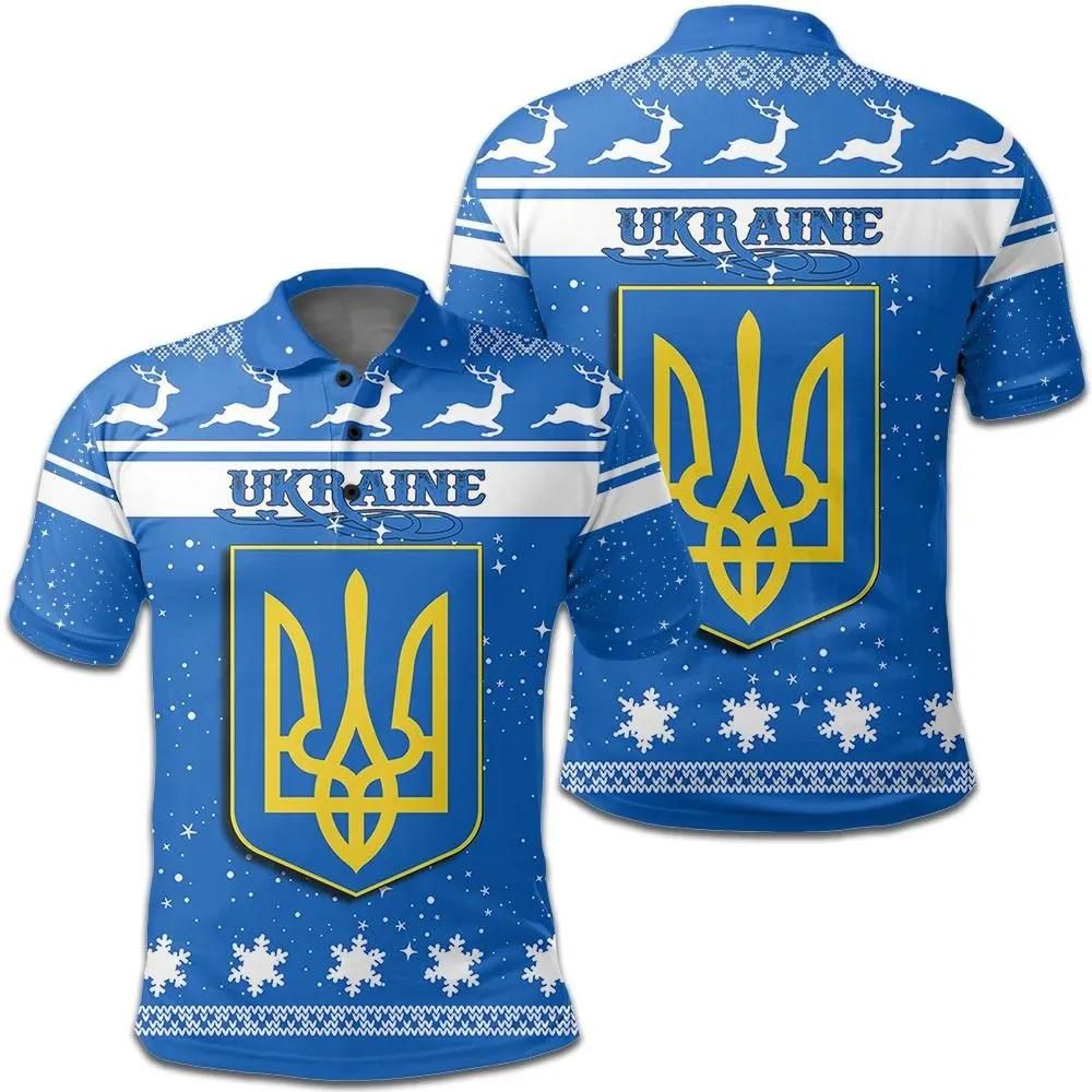 Christmas Ukraine Coat Of Arms Polo Shirt JW9 Christmas Ukraine Coat Of Arms Polo Shirt JW9
